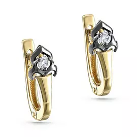 Серьги с английским замком из золота 12-21215-1089