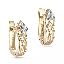 Серьги с английским замком из золота 12-21217-1000