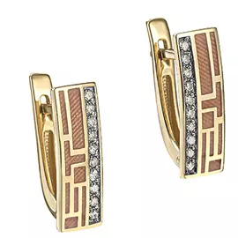 Серьги с английским замком из золота 12-21261-6025