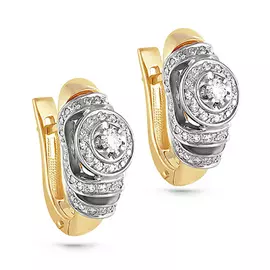 Серьги с английским замком из золота 12-2428-1000