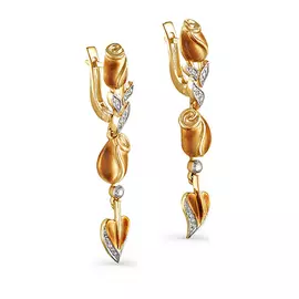 Серьги с английским замком из золота 12-2740-1000