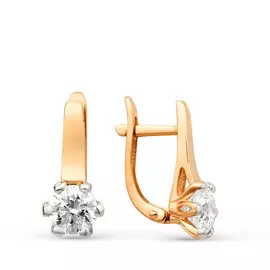 Серьги с английским замком из золота 21802411