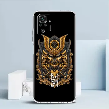 Чехол с маской самурая Они для Xiaomi Redmi Note 11 Pro 10 9 9S 8 8T 7 9A 9C 9T 10 10C K40, прозрачный мягкий чехол из ТПУ Redmi Note 11 Pro 5G