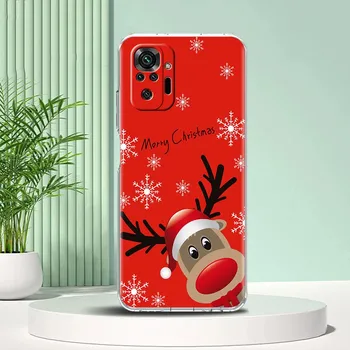 Прозрачный чехол для Xiaomi Redmi Note 11 Pro 10 9 9S 8 8T 7 9A 9C 9T 10 10C K40 Прозрачный мягкий чехол для телефона Snow Merry Christmas Redmi Note 11 Pro 5G