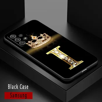 Чехол для Samsung Galaxy A72 A52 A53 A71 A91 A51 A41 Note 20 Ultra 8 9 10 Plus 5G Чехол с золотой бриллиантовой короной и буквой AIJL Samsung Note 8