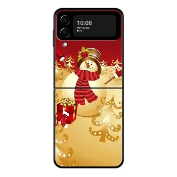Cute Christmas Snowman Phone Case For Samsung Galaxy Z Flip Z Flip3 5G Z Flip4 Hard PC Matte Shell Samsung Z Flip