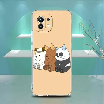 Прозрачный чехол для Xiaomi Mi Poco X3 NFC M3 Pro F3 F1 11 Lite 12 Note 10 11T 9T, прозрачный чехол для телефона We Bare Bears Cute Xiaomi Poco F3