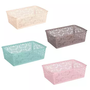 корзина БЫТПЛАСТ Эконова Floral 30х19,5х9,5см 5,5л пластик микс цвета