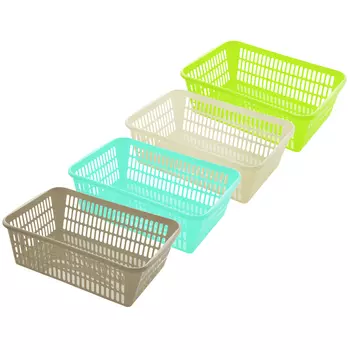 корзина ПОЛИМЕРБЫТ 30х20х10см 4л для бытовых нужд пластик в ассортименте без крышки