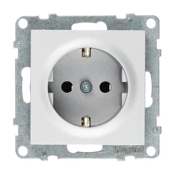 Розетка Legrand Suno встраиваемая алюминий (721325)
