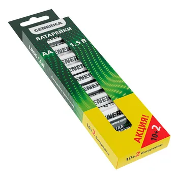 Батарейка Generica Alkaline АА пальчиковый LR6 1,5 В (12 шт.) (ABT-LR06-ST-B12-G)
