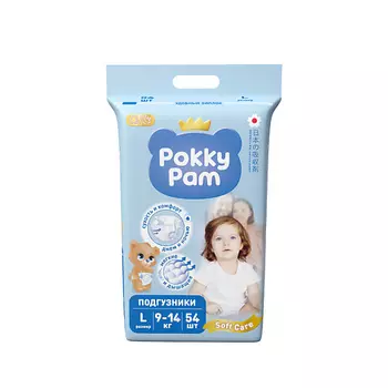POKKY PAM Подгузники детские для новорожденных размер 4 L, 9-14 кг. 10.0