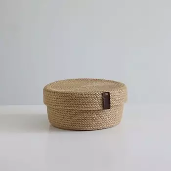 ПОЛЕ Плетеная корзина для хранения с крышкой 21*10