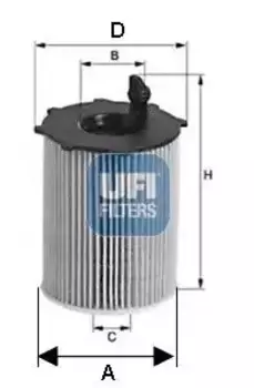 Фильтр масляный UFI 25.142.00 BMW F10 2.0 10>