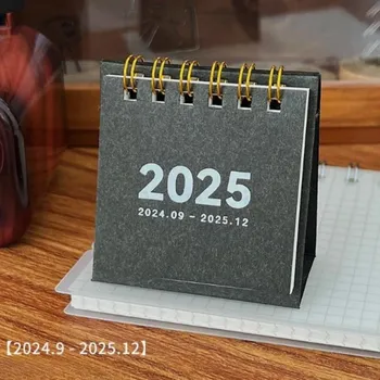 Мини-мини-календарь для настольного компьютера 2025 Настольный календарь Punch Countdown План этого настольного гаджета 2024.9—2025.12 белый