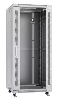 Шкаф напольный 19", 32U Cabeus SH-05C-32U60/100 600x1000x1610mm (ШхГхВ) передняя стеклянная и задняя сплошная металлическая двери, ручка с замком, цве