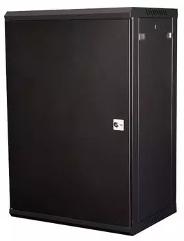 Шкаф настенный 19", 18U Datarex DR-645001 телекоммуникационный 901X600х450 мм, дверь металл, черный
