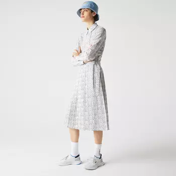 Женская плиссированная юбка Lacoste средней длины