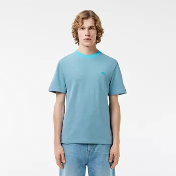 Мужская футболка Lacoste Caviar Piqu? с контрастным вырезом
