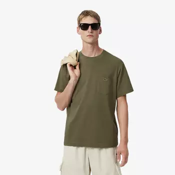 Мужская футболка Lacoste из хлопка с нагрудным карманом