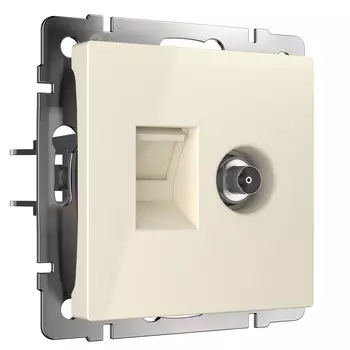Розетка Werkel W1181303/ Розетка ТВ+Ethernet RJ-45 6 cat.(слоновая кос