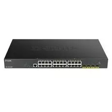 Коммутатор D-link DGS-1250-28XMP/A1A 24x10/100/1000Base-T PoE (370Вт), 4x10GBase-X SFP+, L2, 19”