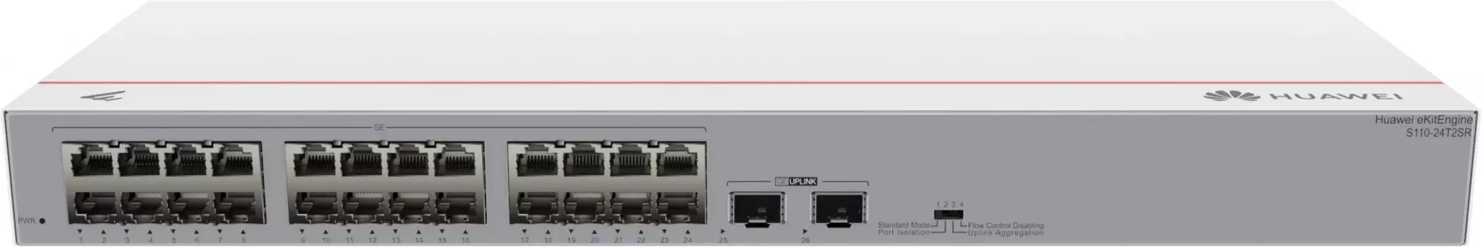 Коммутатор Huawei S110-24T2SR 98012196 (24*10/100/1000BASE-T ports, 2*GE SFP ports, AC power)