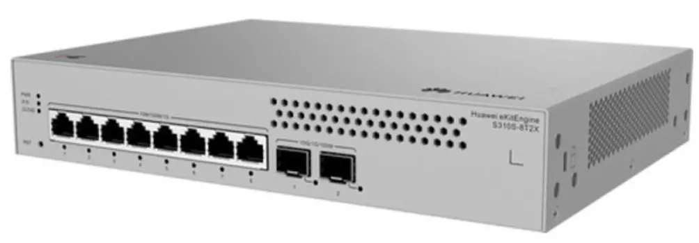 Коммутатор Huawei S310S-8T2X 98012459 (L2+, 8*10/100/1000BASE-T ports, 2*10GE SFP+ ports, built-in AC power, Fanless)