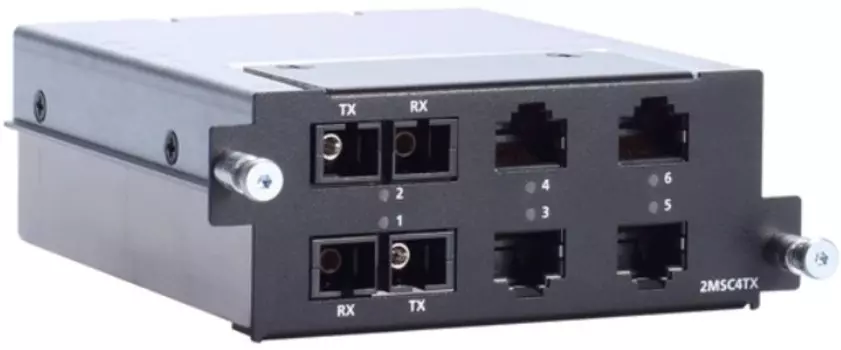 Коммутатор MOXA RM-G4000-2MSC4TX модульный 2 multi-mode 100BaseFX ports with SC connectors, 4*10/100BaseT(X) ports