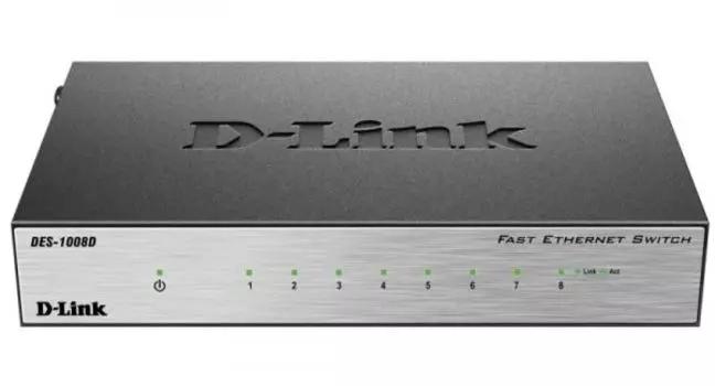 Коммутатор неуправляемый D-link DES-1008D/L2B 8x10/100Mbps, metal case