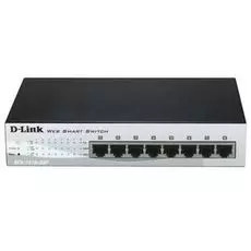 Коммутатор PoE D-link DES-1210-08P WEB Smart, 8x10/100BASE-TX PoE (72Вт), металлический корпус, 7.5’’, rev /C1A, /C2A