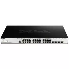 Коммутатор PoE D-link DGS-1210-28MP/ME/B1A L2, 24x10/100/1000Base-T, 4x1000Base-X SFP (PoE-бюджет 370 Вт)