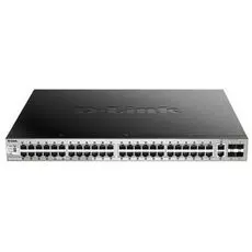 Коммутатор PoE D-link DGS-3130-54PS/A1A 48x10/100/1000Base-T, 2x10GBase-T,4x10GBase-X SFP+ (48 портов с поддержкой PoE 802.3af/at (30 Вт), PoE-бюджет