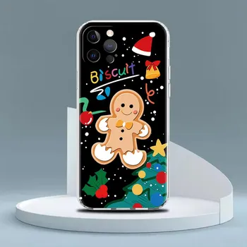 Милый прозрачный чехол со снеговиком для Apple iPhone 13 11 14 12 Pro 7 8 Plus XR X XS Max 6 6S 13Pro, силиконовый чехол для телефона iPhone 6 6S