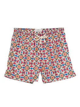 Плавки-шорты с геометричным узором PENINSULA SWIMWEAR, синий