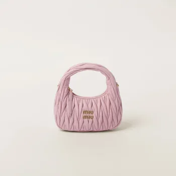 Сумка-Хобо Wander из стеганой кожи наппа Miu Miu, розовый