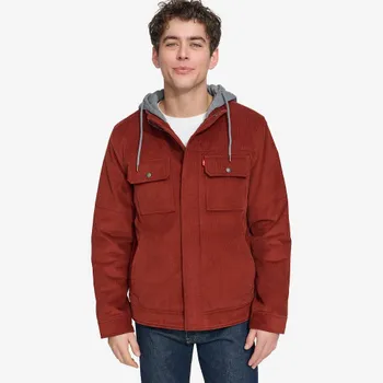 Мужская вельветовая куртка с капюшоном Levi's, цвет Rust