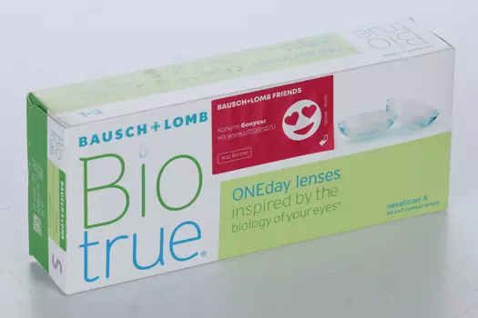 Линзы Bausch+Lomb BioTrue ONEday контактные R 8.6 (диоптрия -0,75), 30 шт