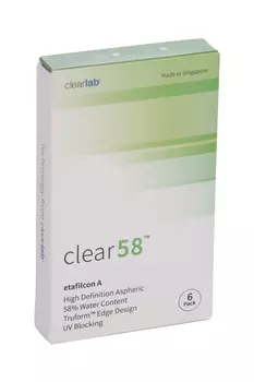 Линзы Clearlab Clear58 контактные R 8.3 (диоптрия -4,0), 6 шт