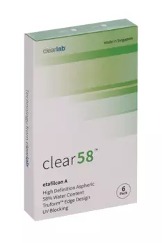 Линзы Clearlab Clear58 контактные R 8.7 (диоптрия +5,5), 6 шт