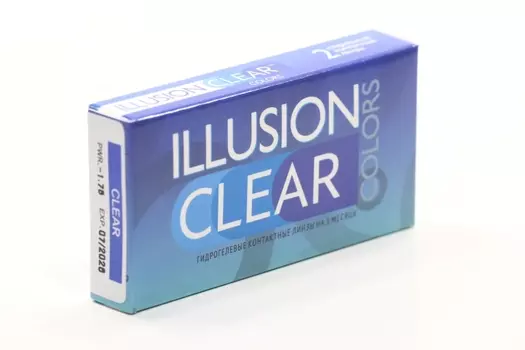 Линзы ILLUSION clear Colors контактные прозрачные 3 месяца -1.75/8.6/2 шт