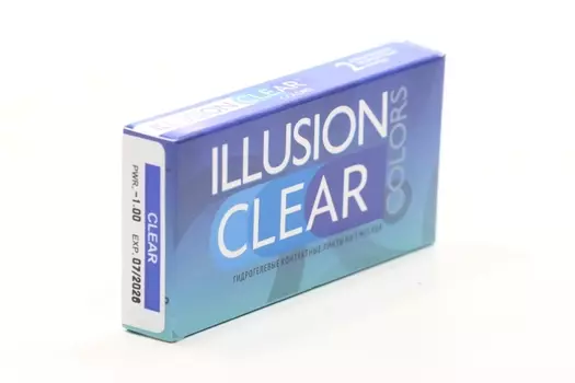 Линзы ILLUSION clear Colors контактные прозрачные 3 месяца -1.0/8.6/2 шт