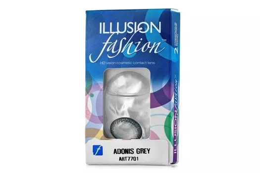 Линзы ILLUSION fashion adonis grey контактные 1 месяц -2.5/14.5/8.6/2 шт