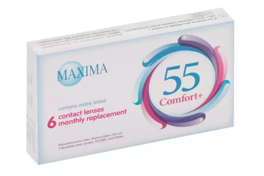 Линзы MAXIMA 55 COMFORT контактные R8.6 (диоптрия -1,25), 6 шт