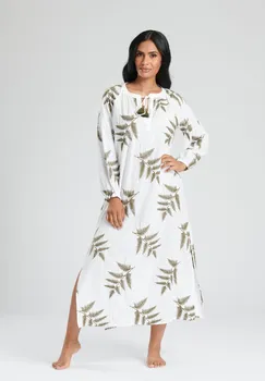 Повседневное платье TIE NECK LEAF DRESS South Beach, белый