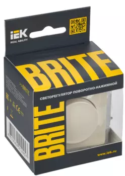 Светорегулятор IEK BR-D20-0600-K10 BRITE поворотно-нажимной 600Вт СС10-1-0-БрКр Бежевый