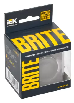 Светорегулятор IEK BR-D20-0600-K46 BRITE поворотно-нажимной 600Вт СС10-1-0-БрС Сталь
