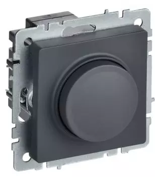Светорегулятор IEK BR-D20-0600-K53 BRITE поворотно-нажимной 600Вт СС10-1-0-БрГ Графит
