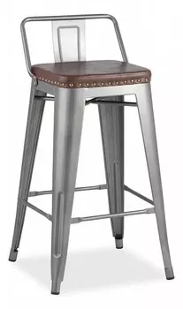 Стул барный Tolix Soft Stool Group LF626A GREY 7083+PU7002