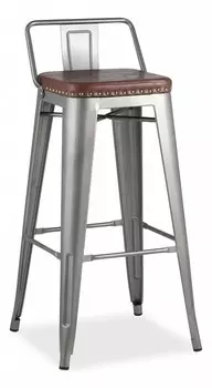 Стул барный Tolix Soft Stool Group LF630A GREY 7083+PU7002